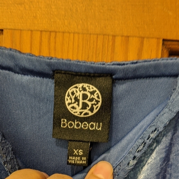 Bobeau Blue Mini lined Slip Dress with Spaghetti Straps - Picture 3 of 12